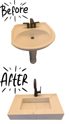 Integrated Sink Before And After